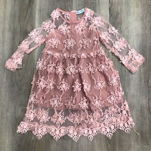 Special occasion lace dusty rose dress